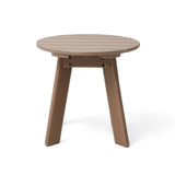 Elm PLUS 20"D Outdoor Patio Tan HDPE Round Side Table, End Table, Or Coffee Table