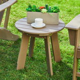Elm PLUS 20"D Outdoor Patio Tan HDPE Round Side Table, End Table, Or Coffee Table