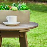 Elm PLUS 20"D Outdoor Patio Tan HDPE Round Side Table, End Table, Or Coffee Table