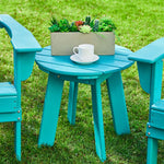 Elm PLUS 20"D Outdoor Patio Aqua HDPE Round Side Table, End Table,Or Coffee Table