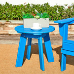 Elm PLUS 20"D Outdoor Patio Pacific Blue HDPE Round Side Table, End Table,Or Coffee Table