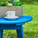 Elm PLUS 20"D Outdoor Patio Pacific Blue HDPE Round Side Table, End Table,Or Coffee Table