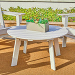 Elm PLUS 32"D Outdoor Patio White HDPE Round Coffee Table