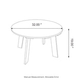 Elm PLUS 32"D Outdoor Patio White HDPE Round Coffee Table
