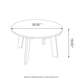 Elm PLUS 35.5"D Outdoor Patio White HDPE Round Coffee Table