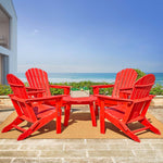 Elm PLUS 35.5"D Outdoor Patio Red HDPE Round Coffee Table