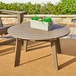 Elm PLUS 35.5"D Outdoor Patio Tan HDPE Round Coffee Table