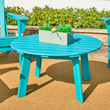 Elm PLUS 35.5"D Outdoor Patio Aqua HDPE Round Coffee Table