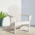 Elm PLUS 3-Piece Outdoor Patio White HDPE Adirondack Chair and Side Table Set