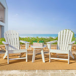 Elm PLUS 3-Piece Outdoor Patio White HDPE Adirondack Chair and Side Table Set