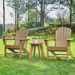 Elm PLUS 3-Piece Outdoor Patio Tan HDPE Adirondack Chair and Side Table Set