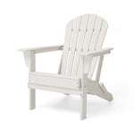 Elm PLUS 3-Piece Outdoor Patio White HDPE Folding Adirondack Chairs and 20"D Side Table Set