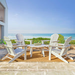 Elm PLUS 5-Piece Outdoor Patio White HDPE Adirondack Chair and Coffee Table Set