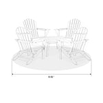 Elm PLUS 5-Piece Outdoor Patio White HDPE Adirondack Chair and Coffee Table Set