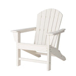 Elm PLUS 5-Piece Outdoor Patio White HDPE Adirondack Chair and Coffee Table Set