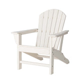 Elm PLUS 5-Piece Outdoor Patio White HDPE Adirondack Chair and Coffee Table Set