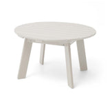 Elm PLUS 5-Piece Outdoor Patio White HDPE Adirondack Chair and Coffee Table Set