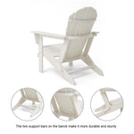 Elm PLUS 5-Piece Outdoor Patio White HDPE Folding Adirondack Chairs and 32"D Coffee Table Set