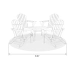 Elm PLUS 5-Piece Outdoor Patio White HDPE Folding Adirondack Chairs and 32"D Coffee Table Set