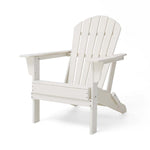 Elm PLUS 5-Piece Outdoor Patio White HDPE Folding Adirondack Chairs and 32"D Coffee Table Set