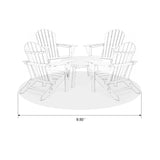 Elm PLUS 5-Piece Outdoor Patio White HDPE Adirondack Chair and Coffee Table Set