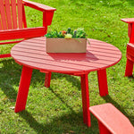 Elm PLUS 5-Piece Outdoor Patio Red HDPE Adirondack Chair and Coffee Table Set
