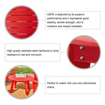 Elm PLUS 5-Piece Outdoor Patio Red HDPE Adirondack Chair and Coffee Table Set