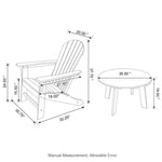 Elm PLUS 5-Piece Outdoor Patio Red HDPE Adirondack Chair and Coffee Table Set