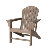 Elm PLUS 5-Piece Outdoor Patio Tan HDPE Adirondack Chair and Coffee Table Set
