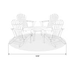 Elm PLUS 5-Piece Outdoor Patio Aqua HDPE Folding Adirondack Chairs and 36"D Coffee Table Set