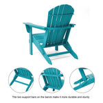 Elm PLUS Outdoor Patio Aqua HDPE Folding Adirondack Chair, Set of 2