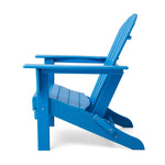 Elm PLUS Outdoor Patio Pacific Blue HDPE Folding Adirondack Chair, Set of 2