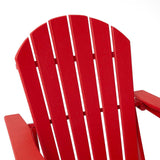 Elm PLUS Outdoor Patio Red HDPE Folding Adirondack Chair, Set of 2