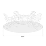 Elm PLUS 1 Piece 50000-BTU Square Tiles Top Aluminum Propane Fire Pit Table and 4 Piece White HDPE Folding Adirondack Chairs