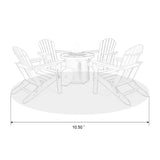 Elm PLUS 1 Piece 30000-BTU Round Slates Top Aluminum Propane Fire Pit Table and 4 Piece Aqua HDPE Folding Adirondack Chairs