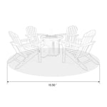 Elm PLUS 1 Piece 30000-BTU Round Slates Top Aluminum Propane Fire Pit Table and 4 Piece Red HDPE Folding Adirondack Chairs