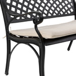 Elm PLUS Cast Aluminium Outdoor Patio Bench with Beige Cushion
