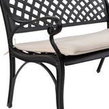 Elm PLUS Cast Aluminium Outdoor Patio Bench with Beige Cushion
