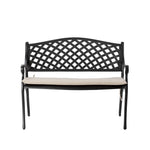 Elm PLUS Cast Aluminium Outdoor Patio Bench with Beige Cushion