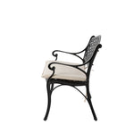 Elm PLUS Cast Aluminium Outdoor Patio Bench with Beige Cushion