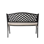 Elm PLUS Cast Aluminium Outdoor Patio Bench with Beige Cushion