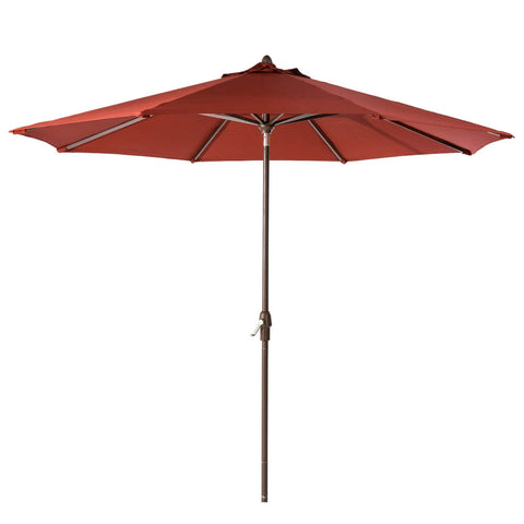 Elm PLUS 10 ft. Aluminum Auto Tilt Market Patio Umbrella in Wine Red Olefin