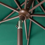 Elm PLUS 10 ft. Aluminum Auto Tilt Market Patio Umbrella in Dark Green Olefin