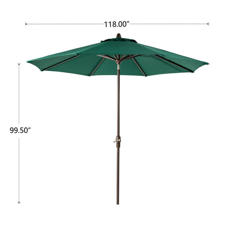 10 ft. Aluminum Auto Tilt Market Patio Umbrella in Dark Green Olefin Canopy 10 ft. Aluminum Auto Tilt Market Patio Umbrella in Dark Green Olefin Canopy