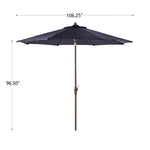 Elm PLUS 9 ft. Aluminum Auto Tilt Market Patio Umbrella in Navy Blue Olefin