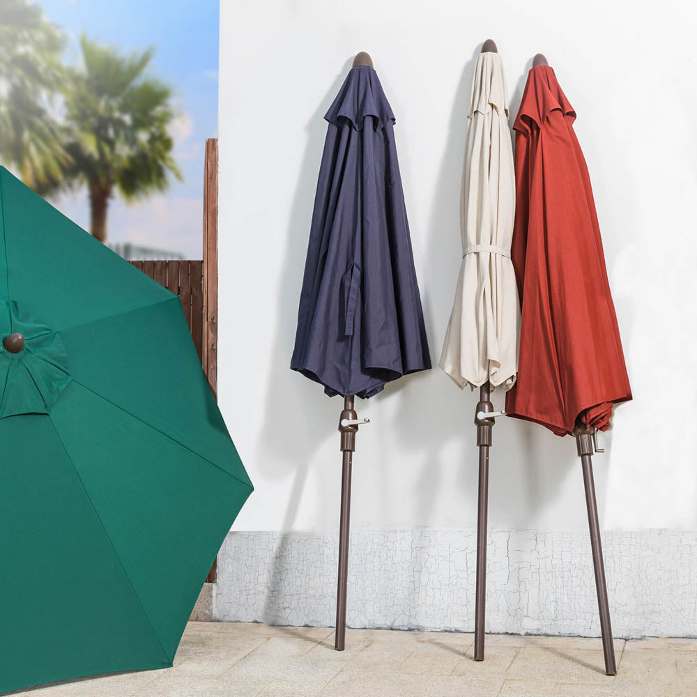 9 foot patio umbrella canada 9 ft. Aluminum Auto Tilt Market Patio Umbrella in Navy Blue Olefin Canopy