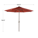 Elm PLUS 9 ft. Aluminum Auto Tilt Market Patio Umbrella in Wine Red Olefin