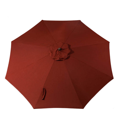 9 ft. Aluminum Auto Tilt Market Patio Umbrella in Wine Red Olefin Canopy