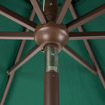Elm PLUS 9 ft. Aluminum Auto Tilt Market Patio Umbrella in Dark Green Olefin