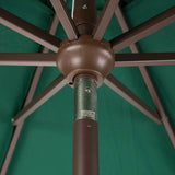 Elm PLUS 9 ft. Aluminum Auto Tilt Market Patio Umbrella in Dark Green Olefin